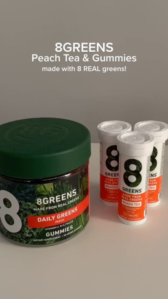 Simple. Delicious. Effective. Get the benefits of 8 REAL Greens by taking just (2) gummies or (1) tablet a day.