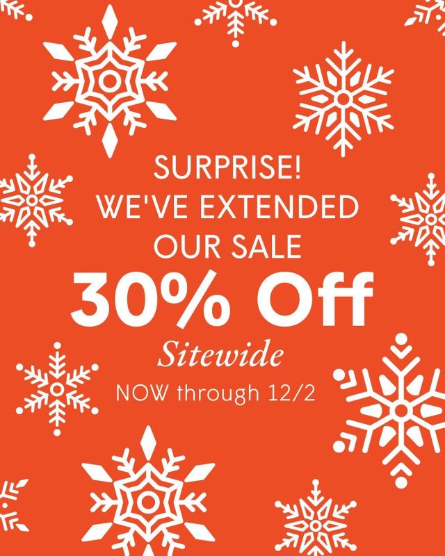 A gift for HUE 🎁 🧡 We've extended our Cyber Week sale! Take 30% off sitewide from now until tomorrow 12/2